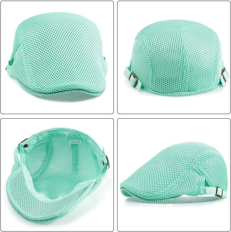Xinveen Men's Mesh Cap Breathable Summer Newsboy Hat Adjustable Beret Ivy Cap Irish Cabbie Driving Hunting Hats - Image 5